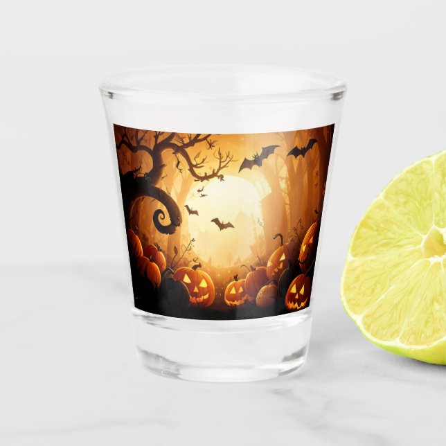 Halloween/Bat/Pumpkin/Fall Schnapsglas (Vorderseite)