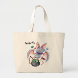 Halloween Bat Trick oder Treattote Bag Jumbo Stoffbeutel
