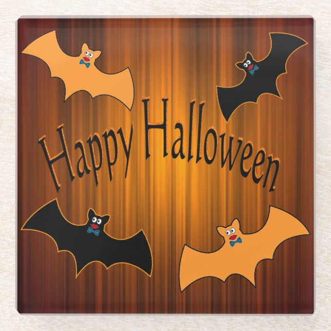 Halloween-Bat-Untersetzer Glasuntersetzer (Vorderseite)