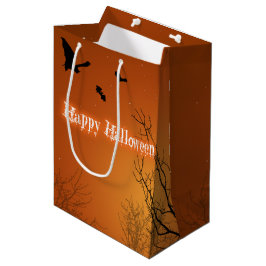 Halloween Bats & Bäume - mittelgroße Geschenktasch Mittlere Geschenktüte
