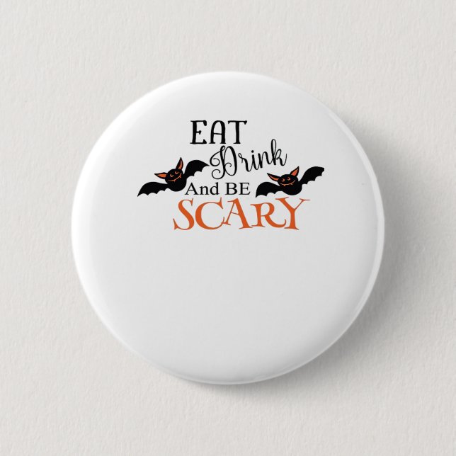 Halloween Bats Be Scary Funny Meme Button (Vorderseite)