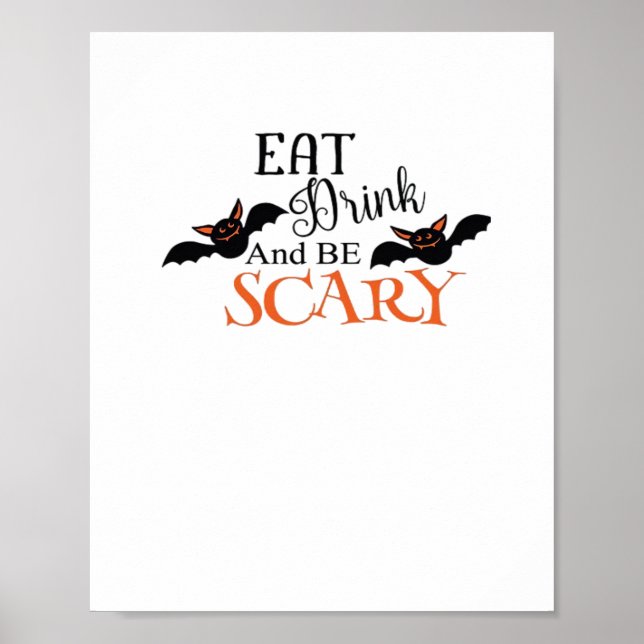 Halloween Bats Be Scary Funny Meme Poster (Vorne)