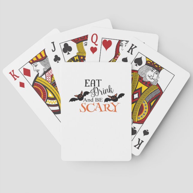 Halloween Bats Be Scary Funny Meme Spielkarten (Rückseite)