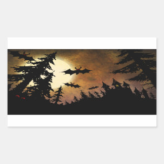 Halloween Bats, Burg und Mond Rechteckiger Aufkleber