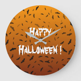 Halloween Bats Große Wanduhr