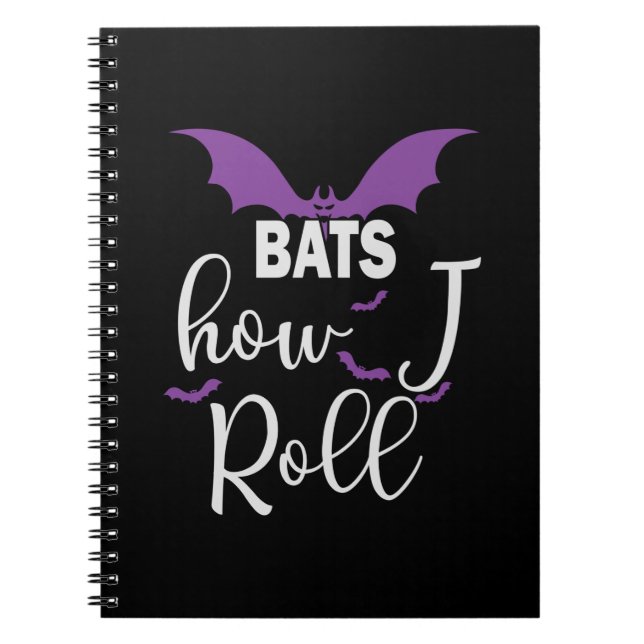 Halloween Bats How I Roll Birthday Notizblock (Vorderseite)