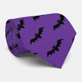 Halloween Bats Lila Black Pattern Neck Tie Krawatte