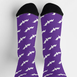 Halloween Bats Lila Weiße Muster Socken