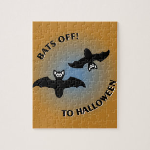 Halloween Bats Orange Blue