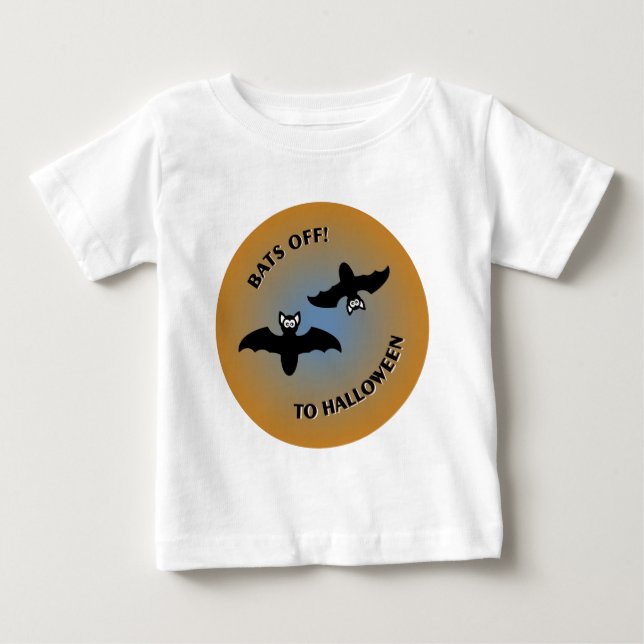 Halloween Bats Orange Blue Baby T-shirt (Vorderseite)