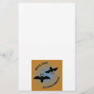 Halloween Bats Orange Blue Briefpapier