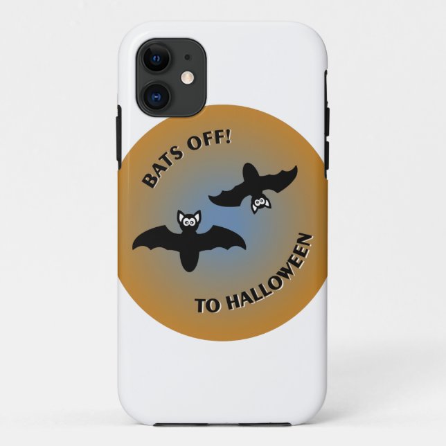 Halloween Bats Orange Blue Case-Mate iPhone Hülle (Rückseite)