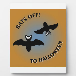 Halloween Bats Orange Blue Fotoplatte