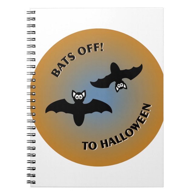 Halloween Bats Orange Blue Notizblock (Vorderseite)