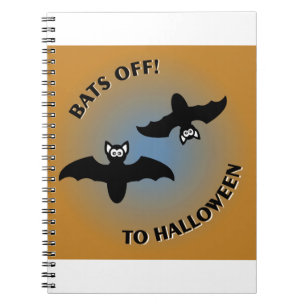 Halloween Bats Orange Blue Notizblock