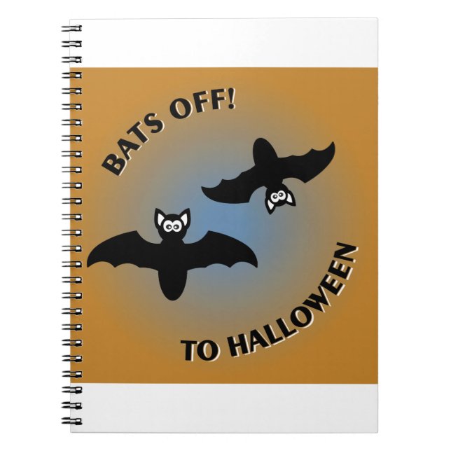Halloween Bats Orange Blue Notizblock (Vorderseite)