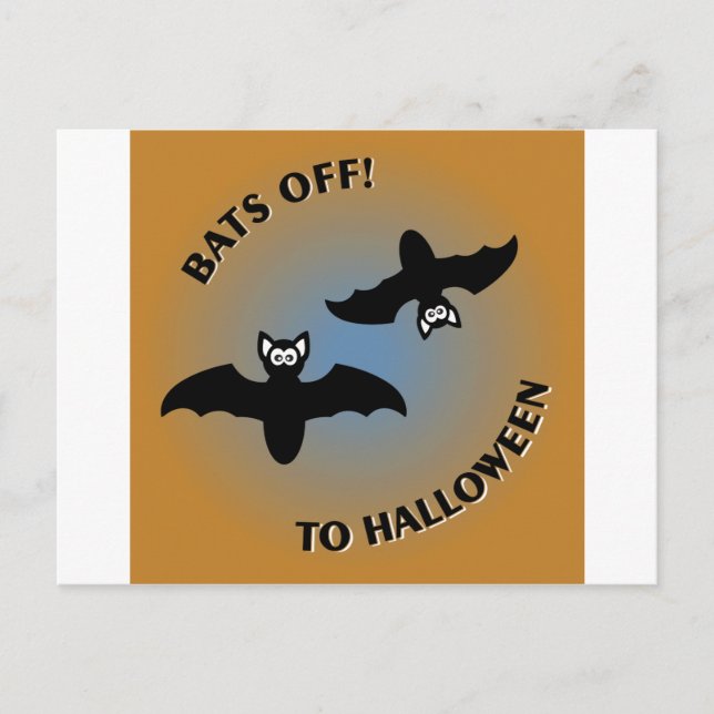 Halloween Bats Orange Blue Postkarte (Vorderseite)