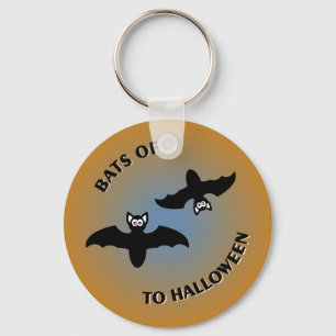 Halloween Bats Orange Blue Schlüsselanhänger