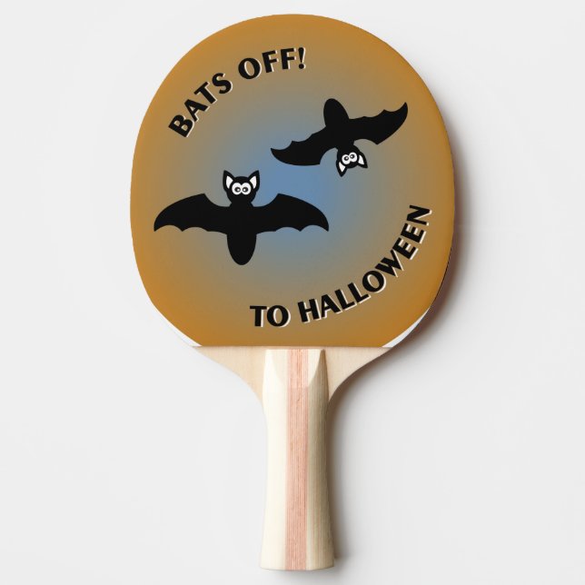 Halloween Bats Orange Blue Tischtennis Schläger (Vorderseite)