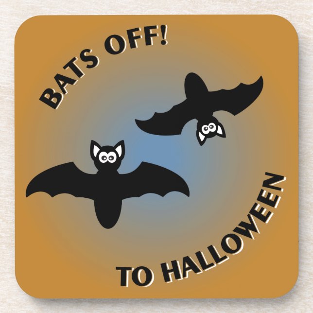 Halloween Bats Orange Blue Untersetzer (Vorderseite)