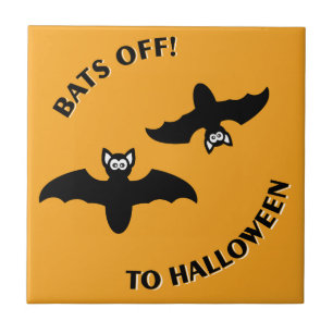 Halloween Bats Orange Fliese