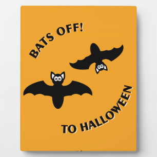 Halloween Bats Orange Fotoplatte