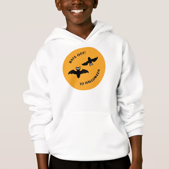 Halloween Bats Orange Hoodie (Vorderseite)