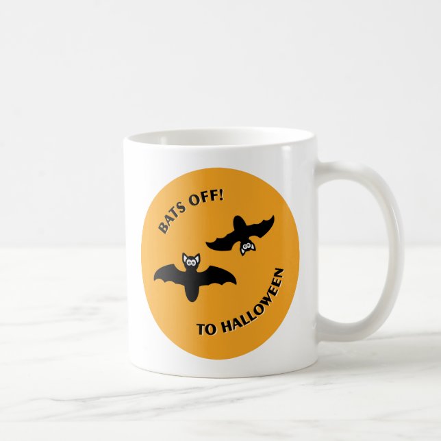 Halloween Bats Orange Kaffeetasse (Rechts)