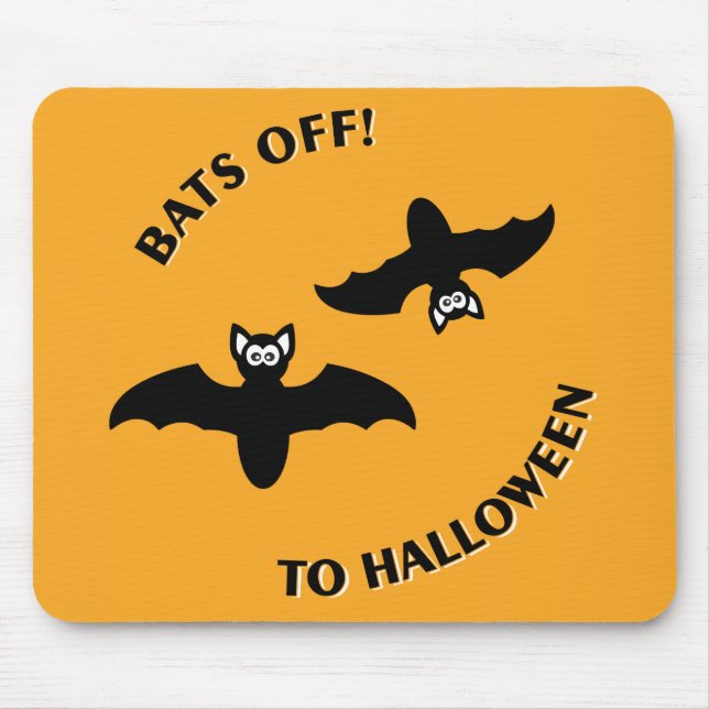 Halloween Bats Orange Mousepad (Vorne)