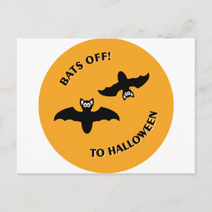 Halloween Bats Orange Postkarte