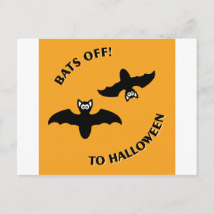 Halloween Bats Orange Postkarte