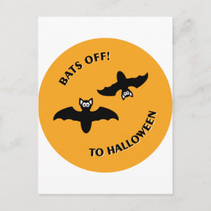 Halloween Bats Orange Postkarte