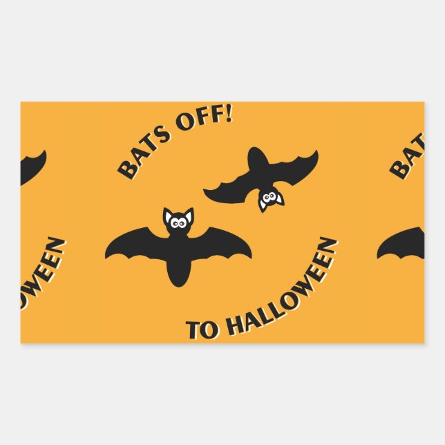 Halloween Bats Orange Rechteckiger Aufkleber (Vorderseite)