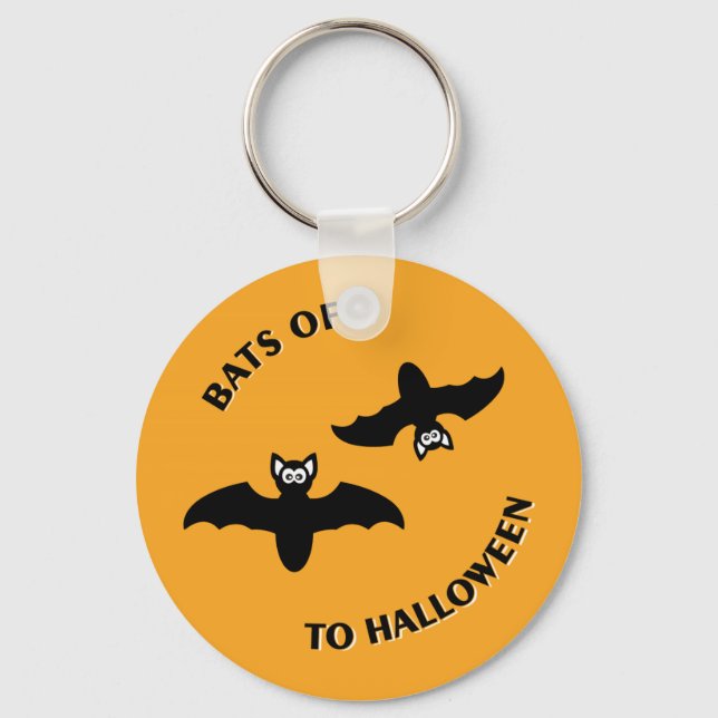 Halloween Bats Orange Schlüsselanhänger (Vorderseite)