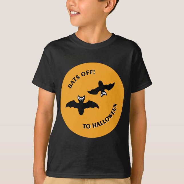 Halloween Bats Orange T-Shirt (Vorderseite)