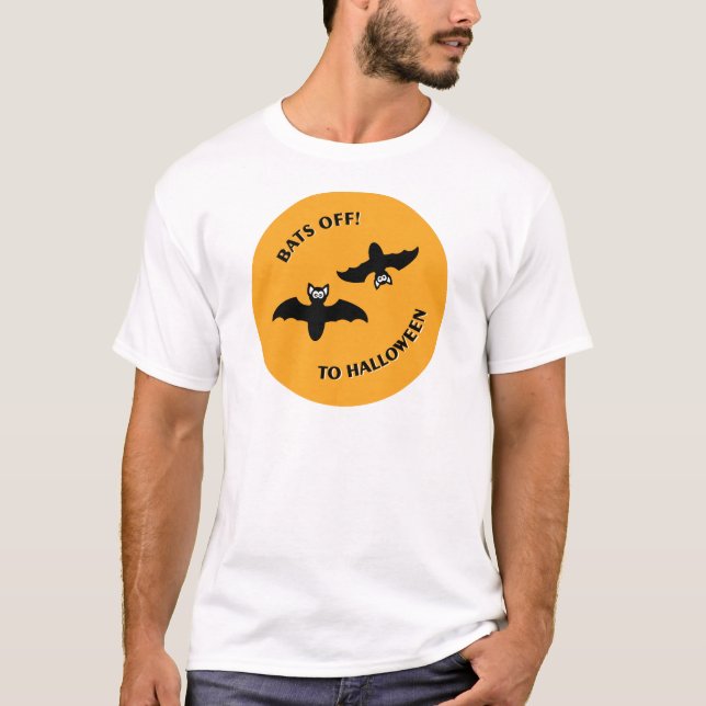 Halloween Bats Orange T-Shirt (Vorderseite)