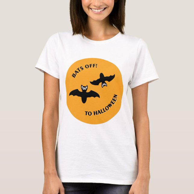 Halloween Bats Orange T-Shirt (Vorderseite)