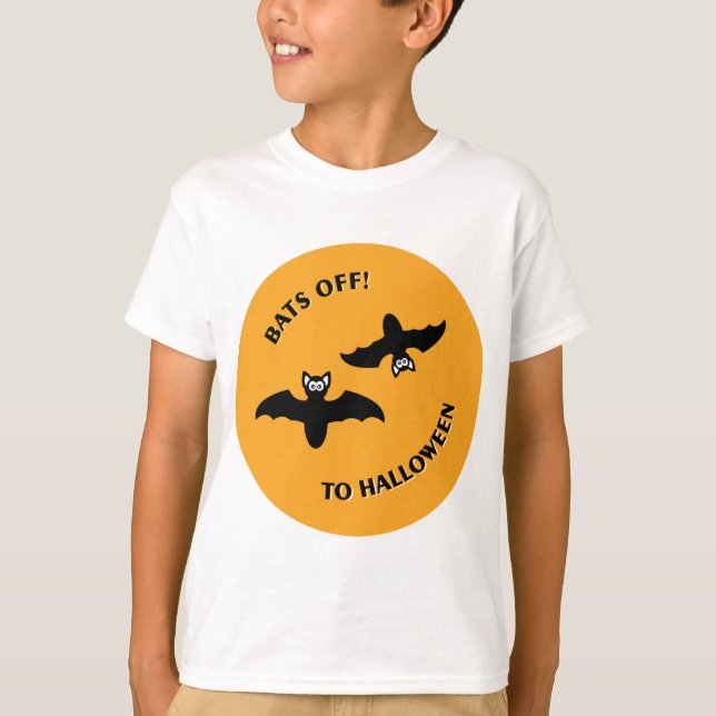 Halloween Bats Orange T-Shirt (Vorderseite)