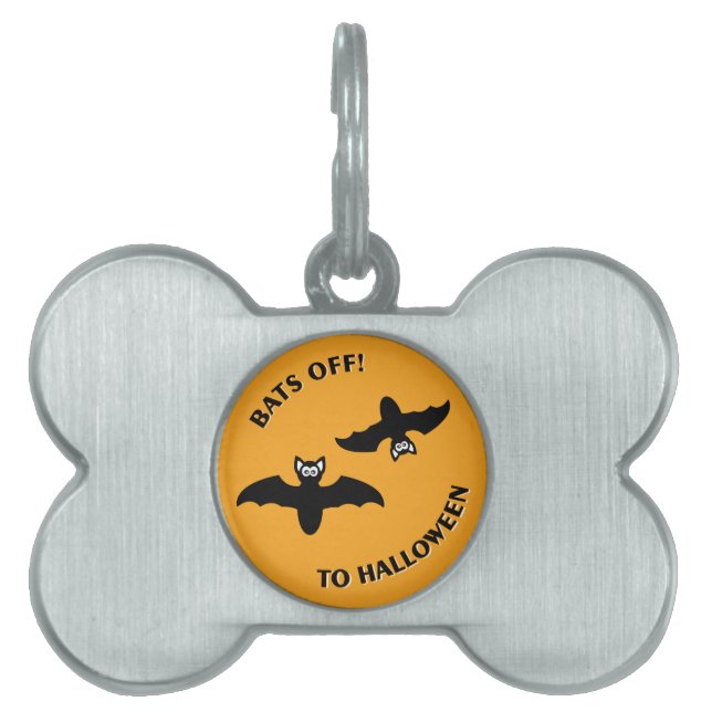 Halloween Bats Orange Tiermarke (Vorderseite)