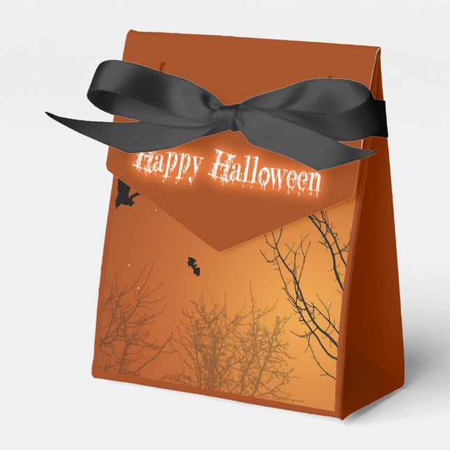 Halloween Bats und Bäume Geschenkschachtel (Vorderseite)
