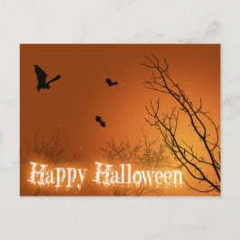 Halloween Bats und Bäume Postkarte