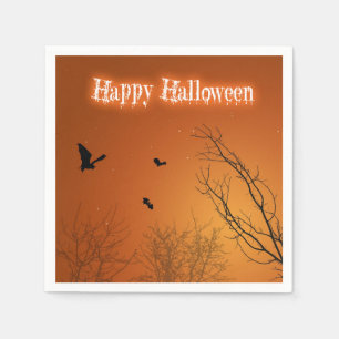 Halloween Bats und Bäume Serviette