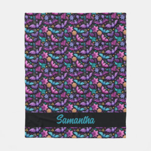 Halloween Bats und Florals Fleecedecke