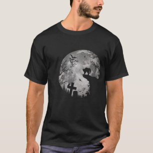 Halloween Bats und Schwarze Katzen Witchs Red Moon T-Shirt
