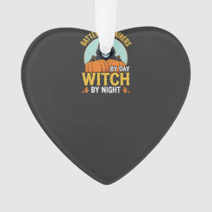 Halloween-Batterie-Reparierer Hexe bei Nacht Desig Ornament