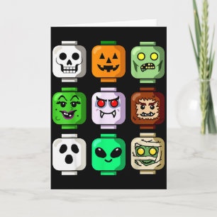 Halloween-Bau-Ziegel-Kopf-Kürbis-Geist-Zombie Karte