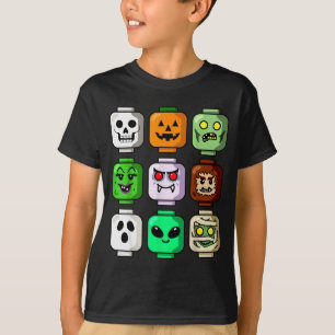 Halloween-Bau-Ziegel-Kopf-Kürbis-Geist-Zombie T-Shirt