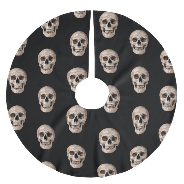 Halloween-Baum-Rock Polyester Weihnachtsbaumdecke (Vorderseite)