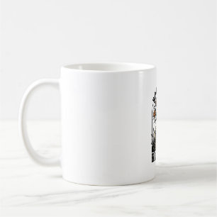 Halloween-Baum-Shirt Vintage Gruseliger Kürbis Gra Kaffeetasse
