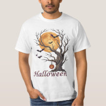 Halloween-Baum und Kürbis Jack-o'-Lantern T-Shirt